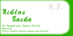 miklos baska business card