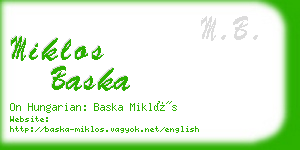 miklos baska business card